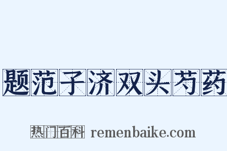 题范子济双头芍药是什么意思的图片